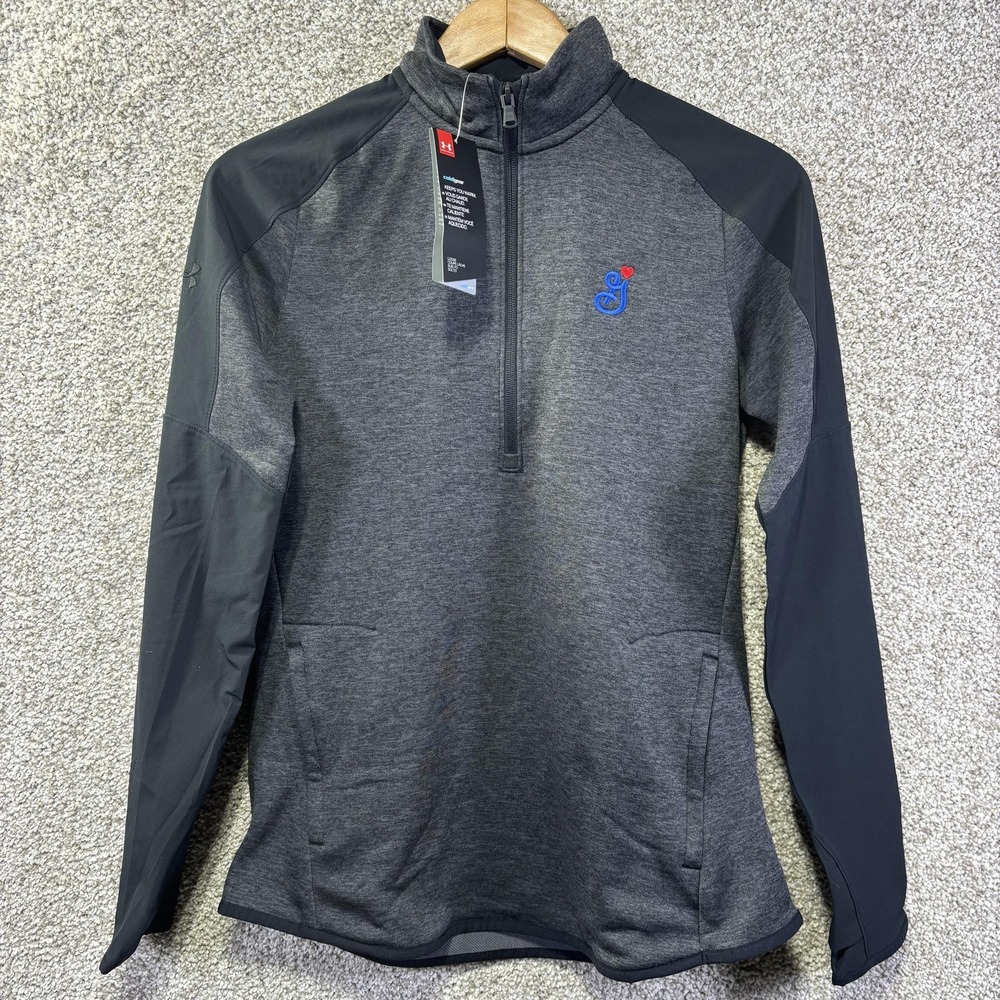NWT Under‎ Armour ColdGear Jacket Womens Small Gray 1/4 Zip Fleece Pullover Logo